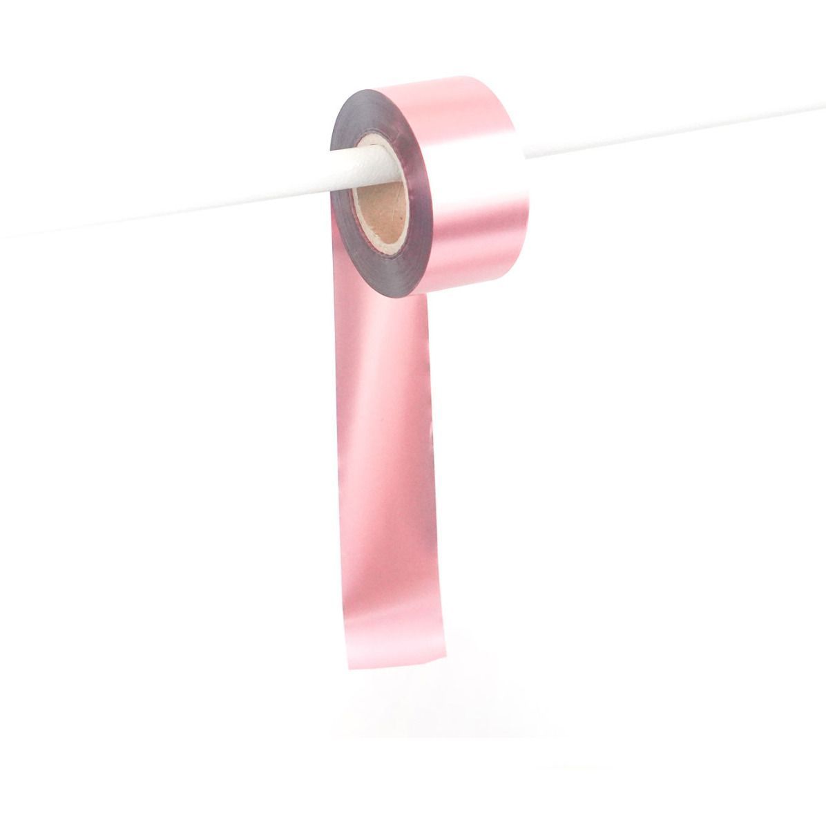 Light Pink Mauve Satin Chrome Streamers (40mm x 100m) Party Love