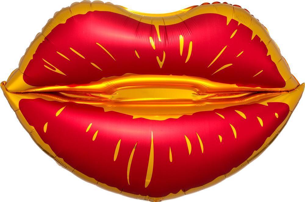 Luxe Satin Red Lips foil Balloon 78cm Anagram