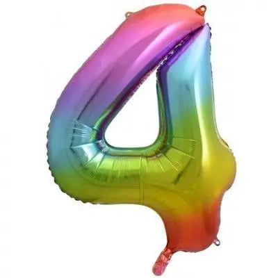 Rainbow Foil Number Balloon 86cm Decrotex