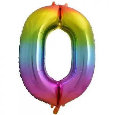 Rainbow Foil Number Balloon 86cm Decrotex