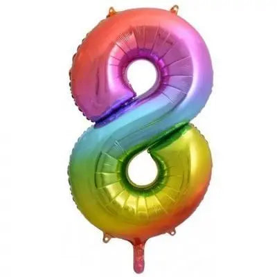 Rainbow Foil Number Balloon 86cm Decrotex