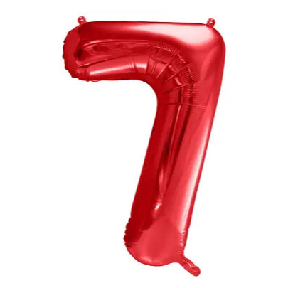 Red Number 7 Foil Number Balloon 86cm Decrotex