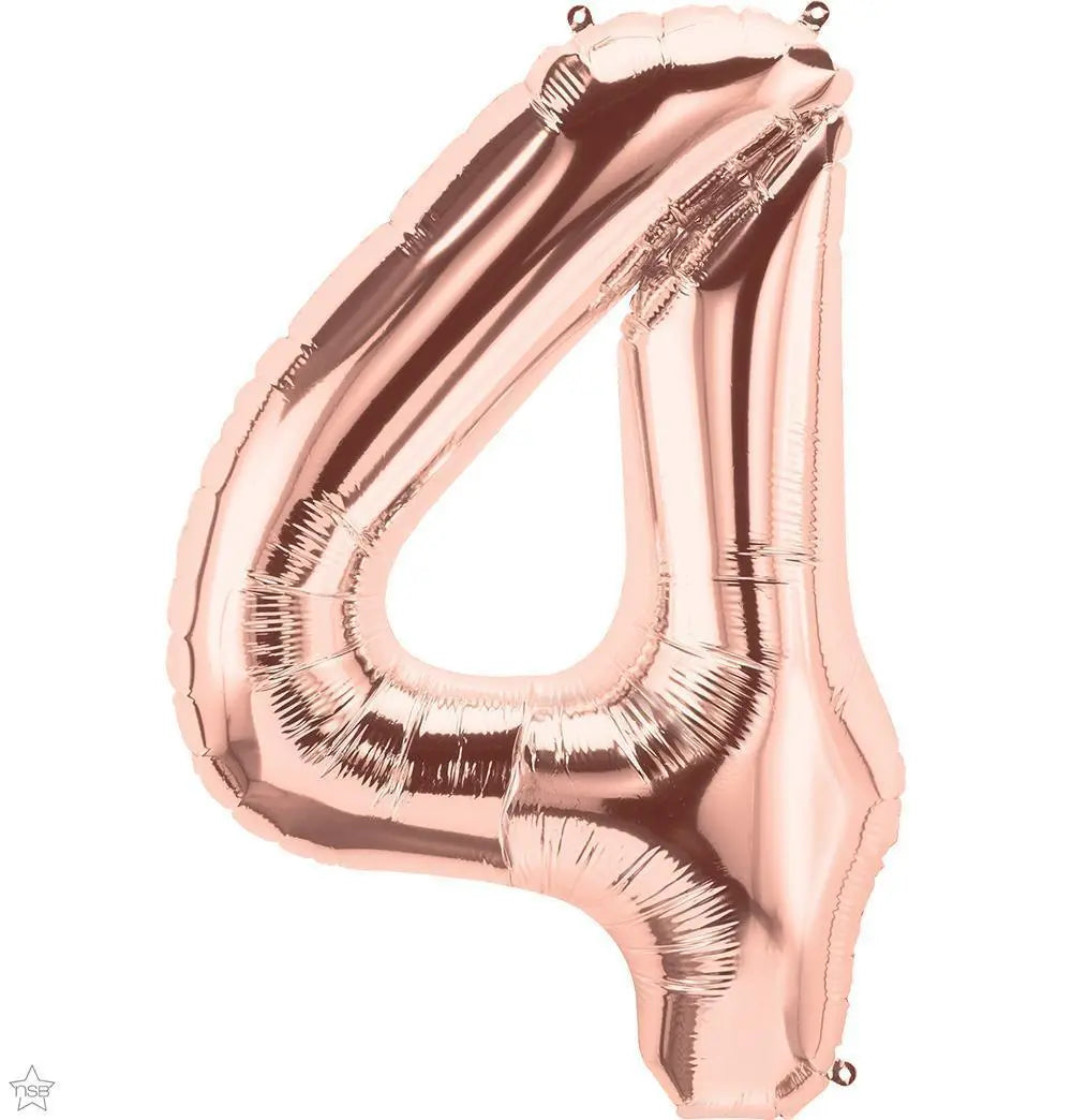 Rose Gold Foil Number Balloon 86cm Party Love