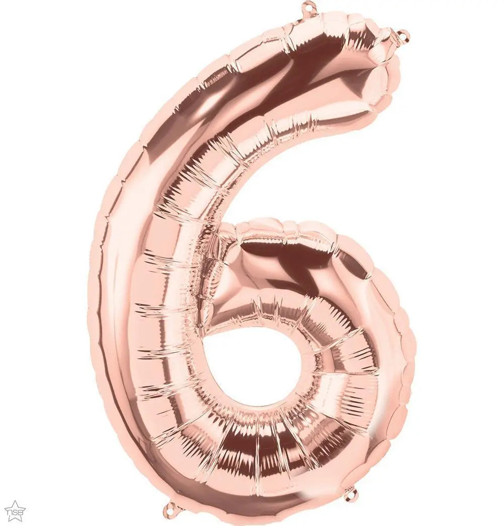 Rose Gold Foil Number Balloon 86cm Party Love