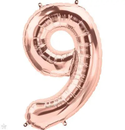 Rose Gold Foil Number Balloon 86cm Party Love