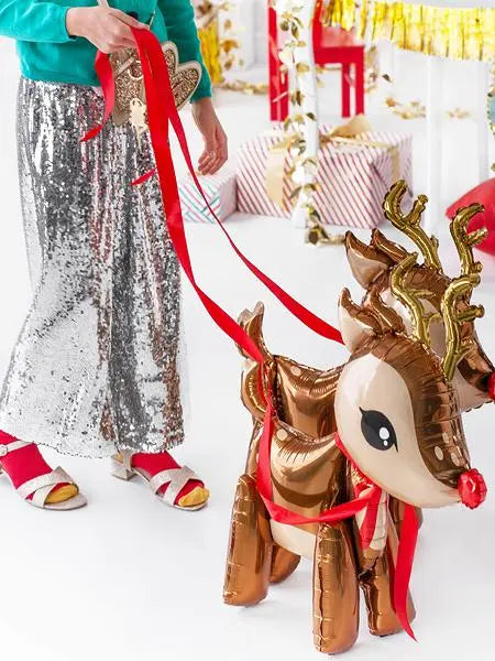 Standing up Reindeer Foil Christmas Balloon 62cm Party Deco