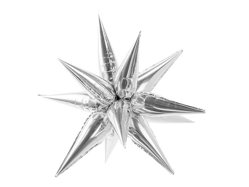 Starburst 95cm 3D Star Silver Foil Balloon (Air-Fill Only) Party Deco