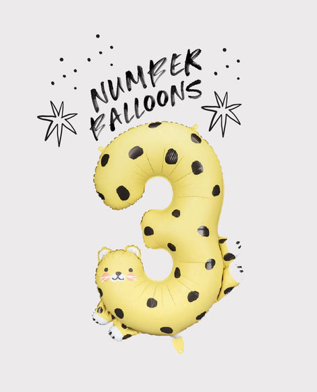 Foil animal number balloons