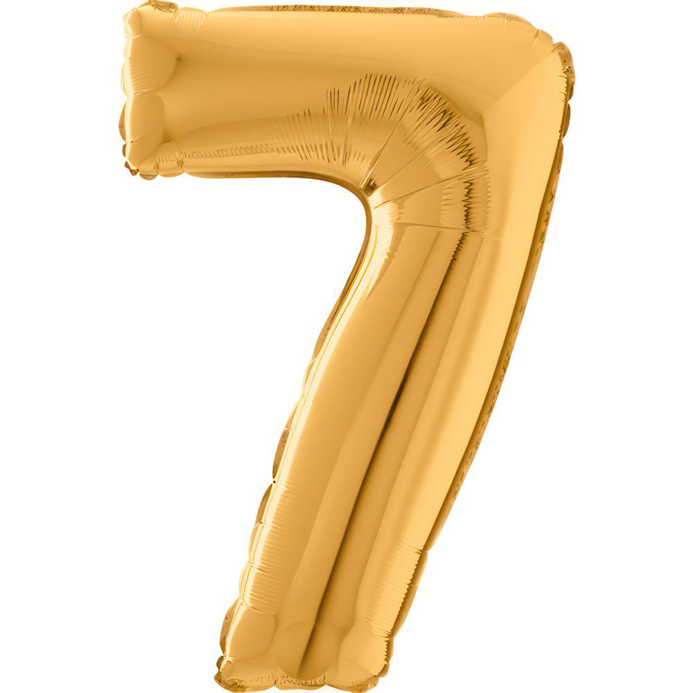 Number 7 Gold Foil Number Balloon 102cm