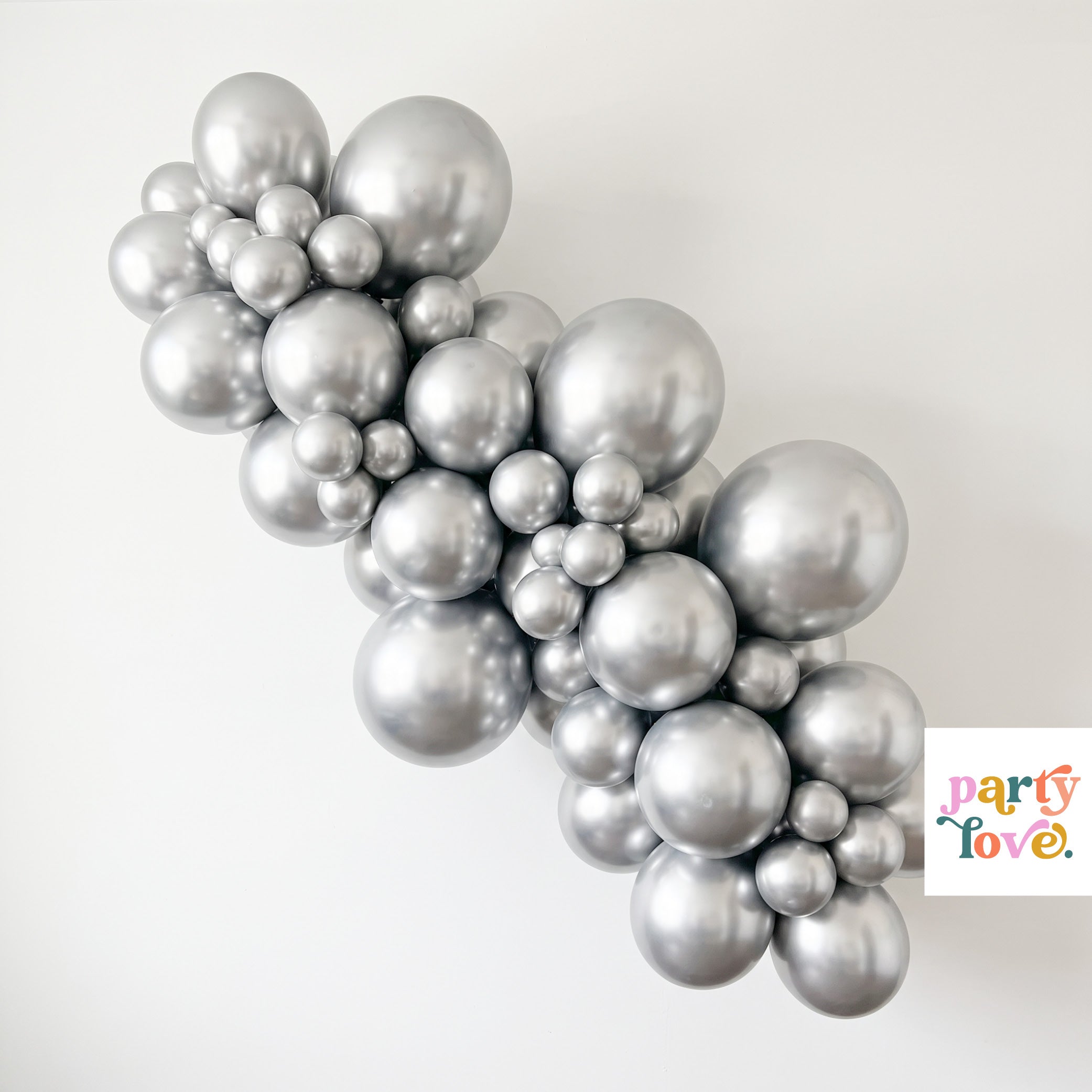 Anagram Satin Luxe Silver Latex Balloons