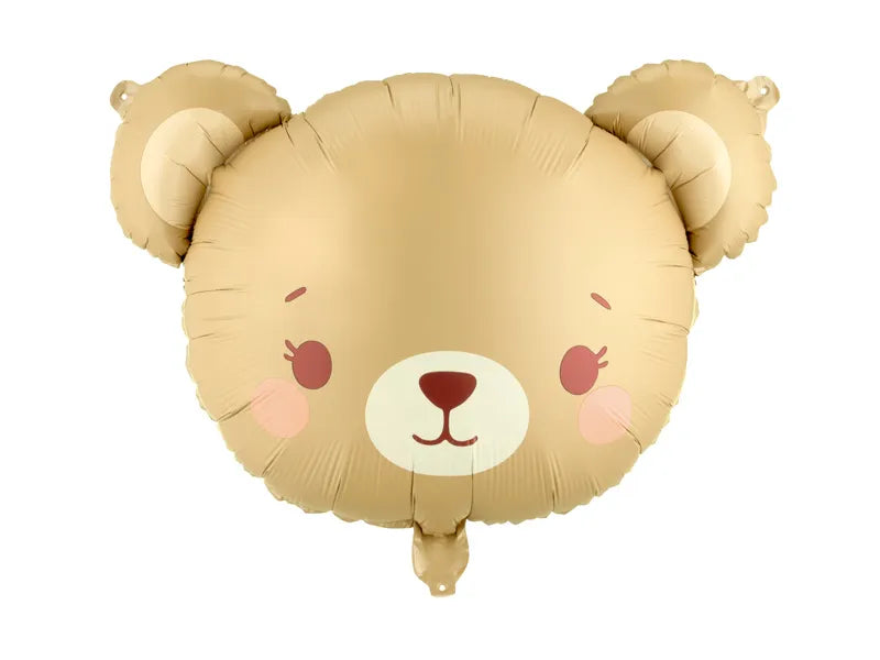 Foil Bear Balloon 56cm, cute teddy bear face design decoration.