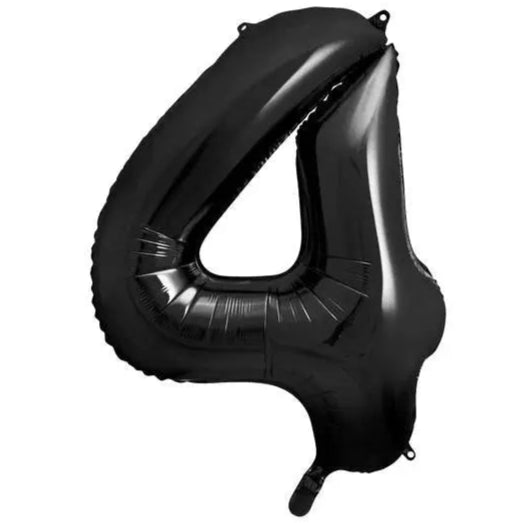 Black Foil Number 4 Balloon 86cm Party Deco