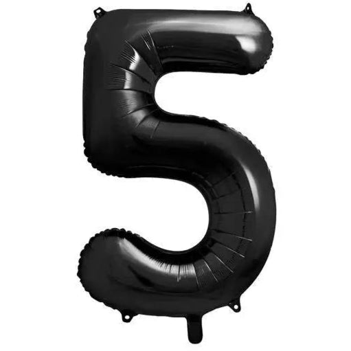 Black Foil Number 5 Balloon 86cm Party Deco