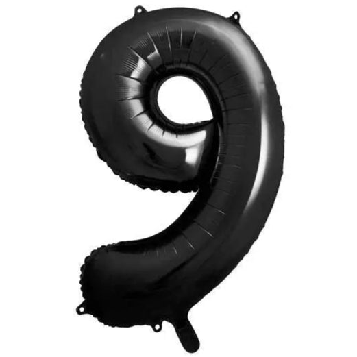 Black Foil Number 9 Balloon 86cm Party Deco