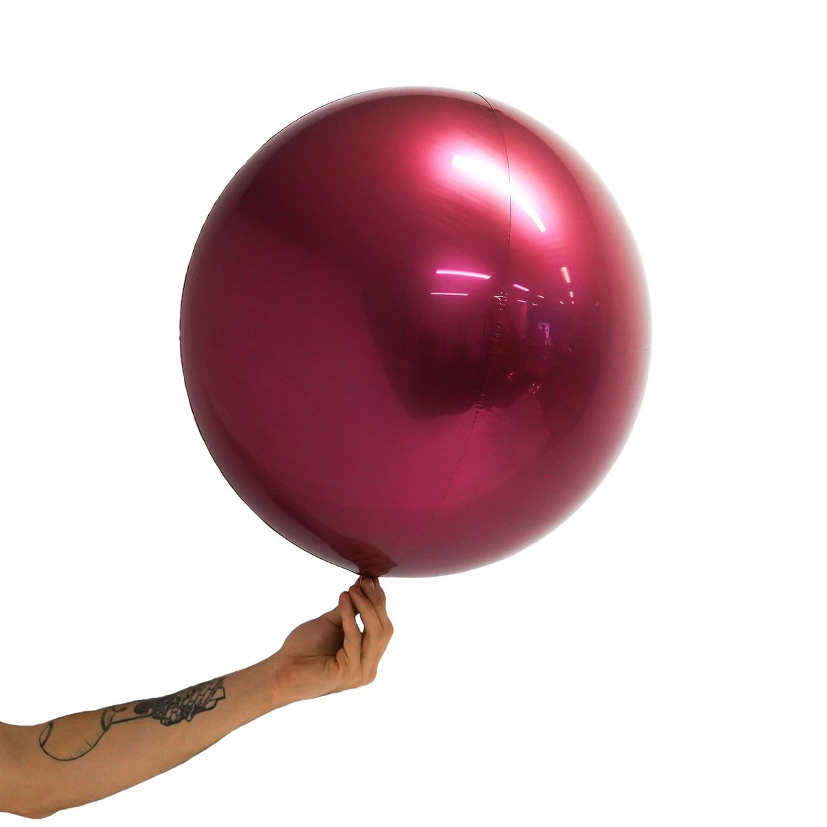 Burgundy 50cm Foil 4D round ball balloon