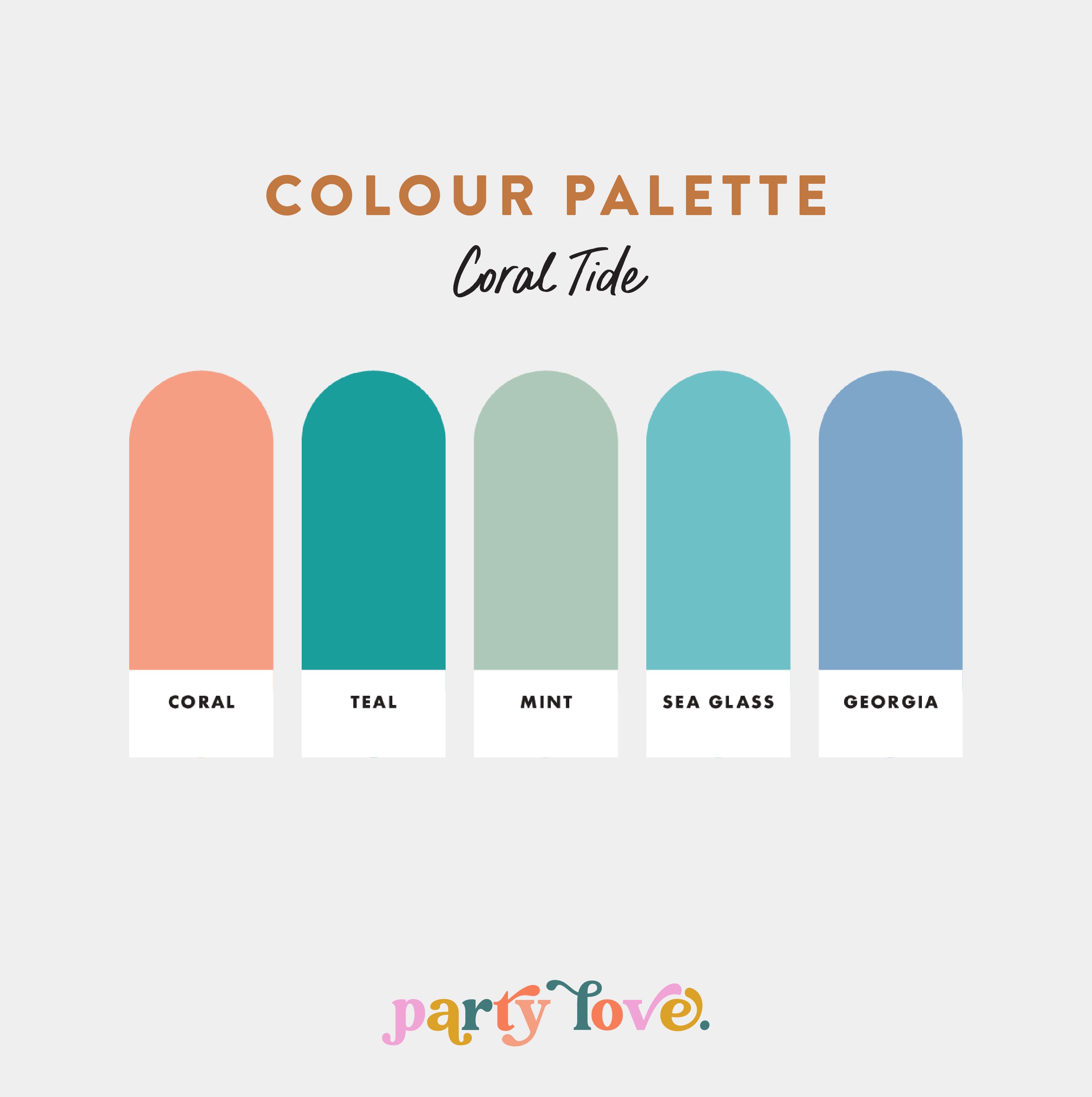 Coral Tide – Pastel Coral, Mint, Teal, Sea Glass, Georgia Blue Balloon Garland Kit