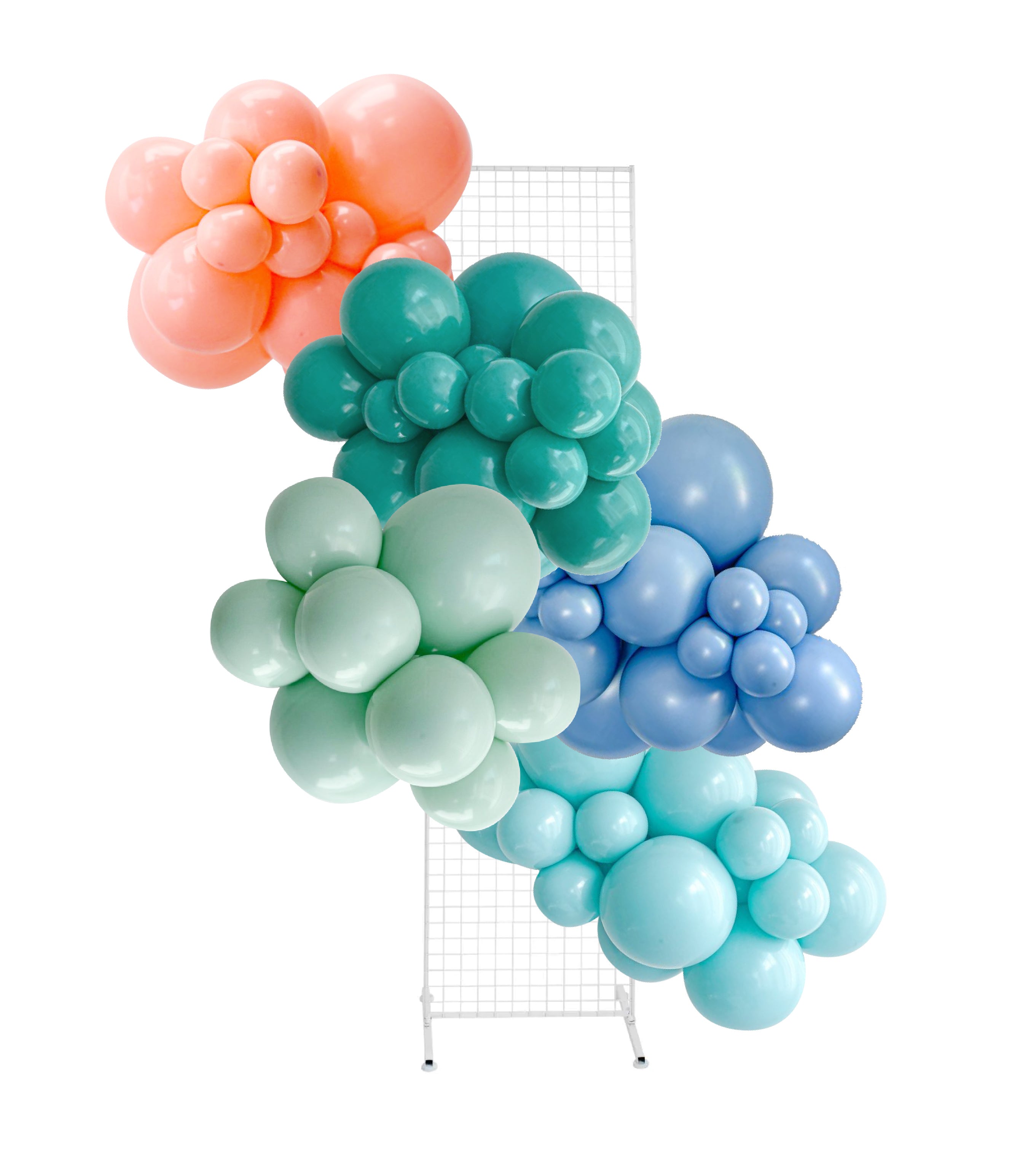 Coral Tide – Pastel Coral, Mint, Teal, Sea Glass, Georgia Blue Balloon Garland Kit