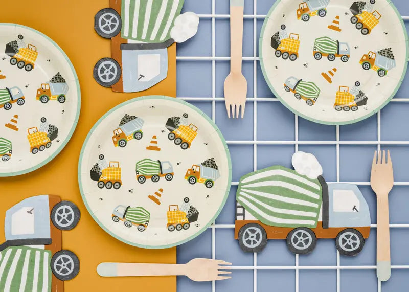 Construction Concrete Mixer Napkins Party Deco