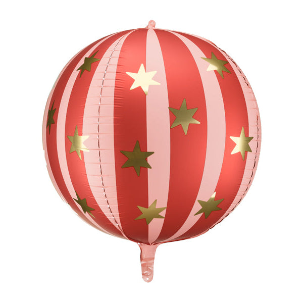 Red Starry Foil Orbz Balloon 50cm