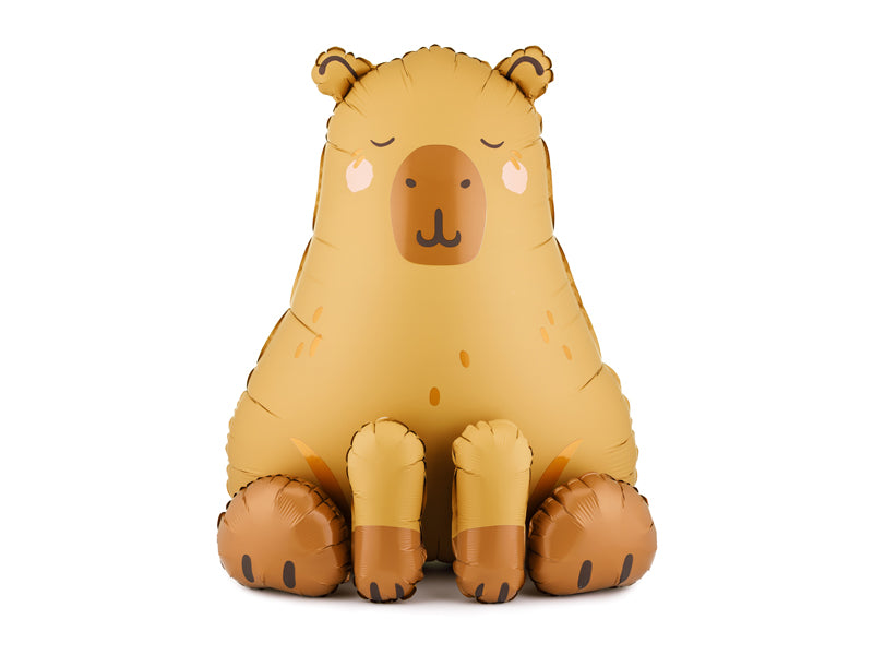 Capybara foil balloon 80cm, cute animal decoration for parties.