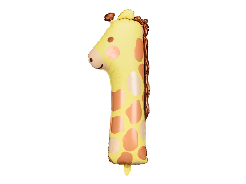 Giraffe Foil Balloon Number 1, 90cm Party Deco