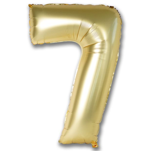 Gold Satin Chrome Number 7 Foil Balloon 102cm (40") Party Love