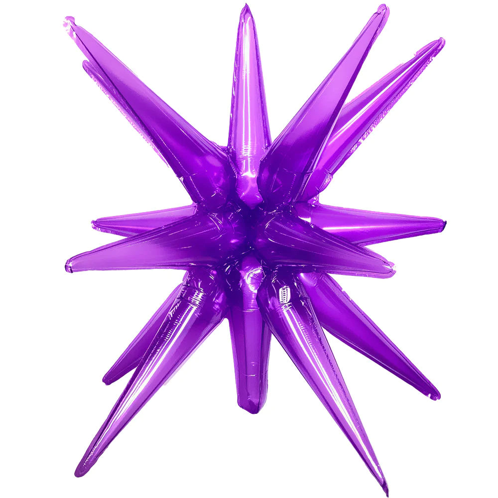 Starburst 22" (56cm) Transparent Grape Purple 3D foil balloon (Air-Fill Only) Party Love