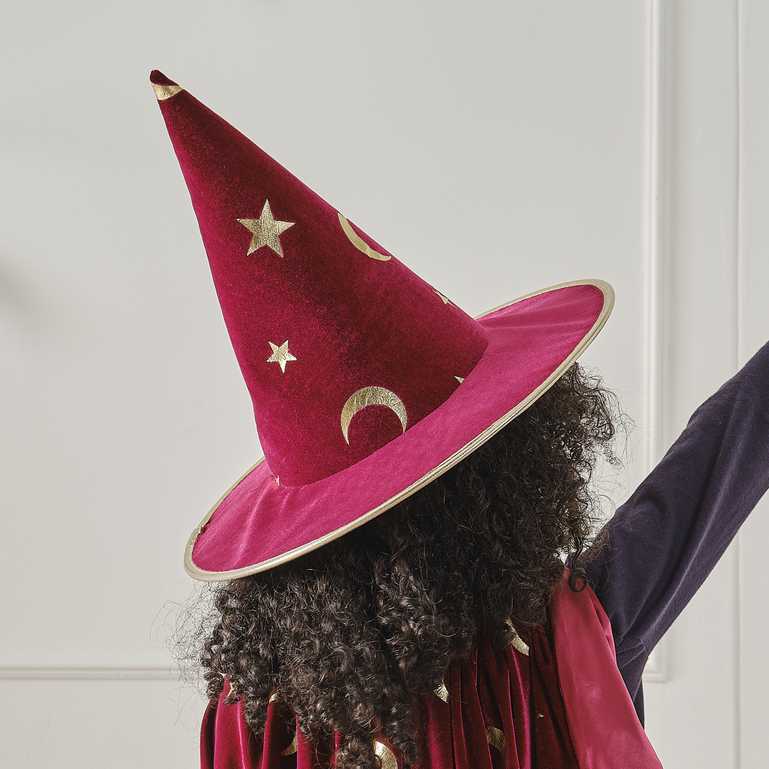 Burgundy Velvet Magician Wizard Kids Costume Ginger Ray