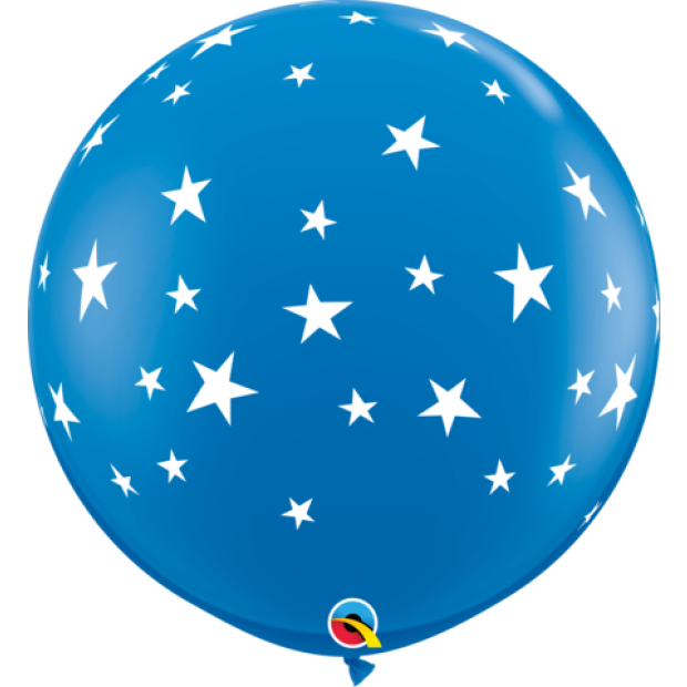 Qualatex Dark Blue Stars Latex Balloon Qualatex Latex