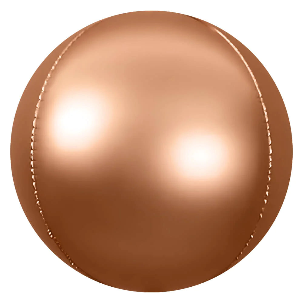 Copper Rose Gold Chrome Matte Metallic Balloon Ball Foil Orbz 24" (60cm) Party Love