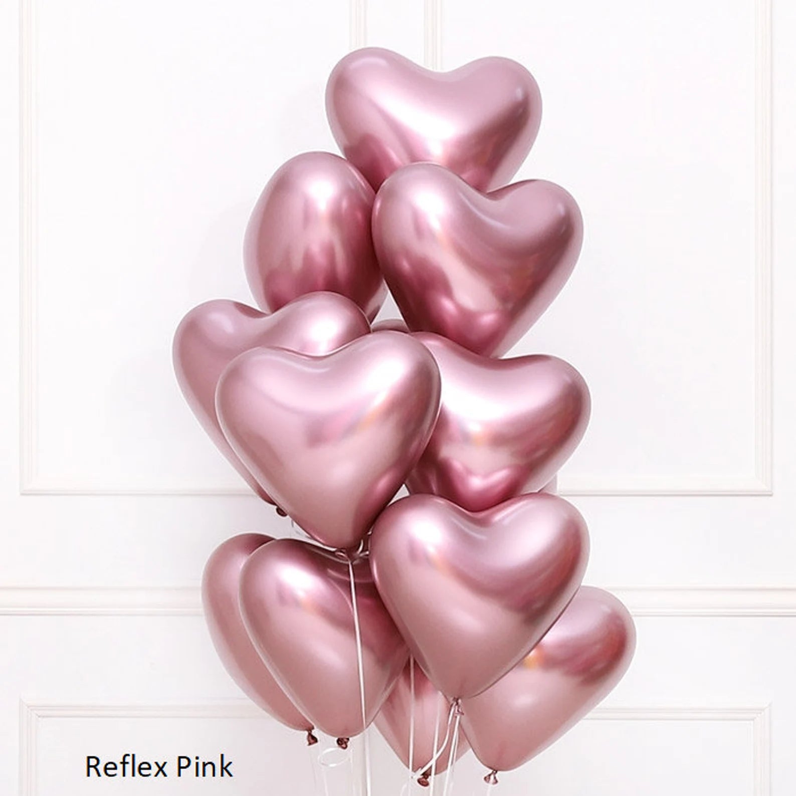 Sempertex Reflex Pink Heart Latex Balloons 50 Pack Sempertex