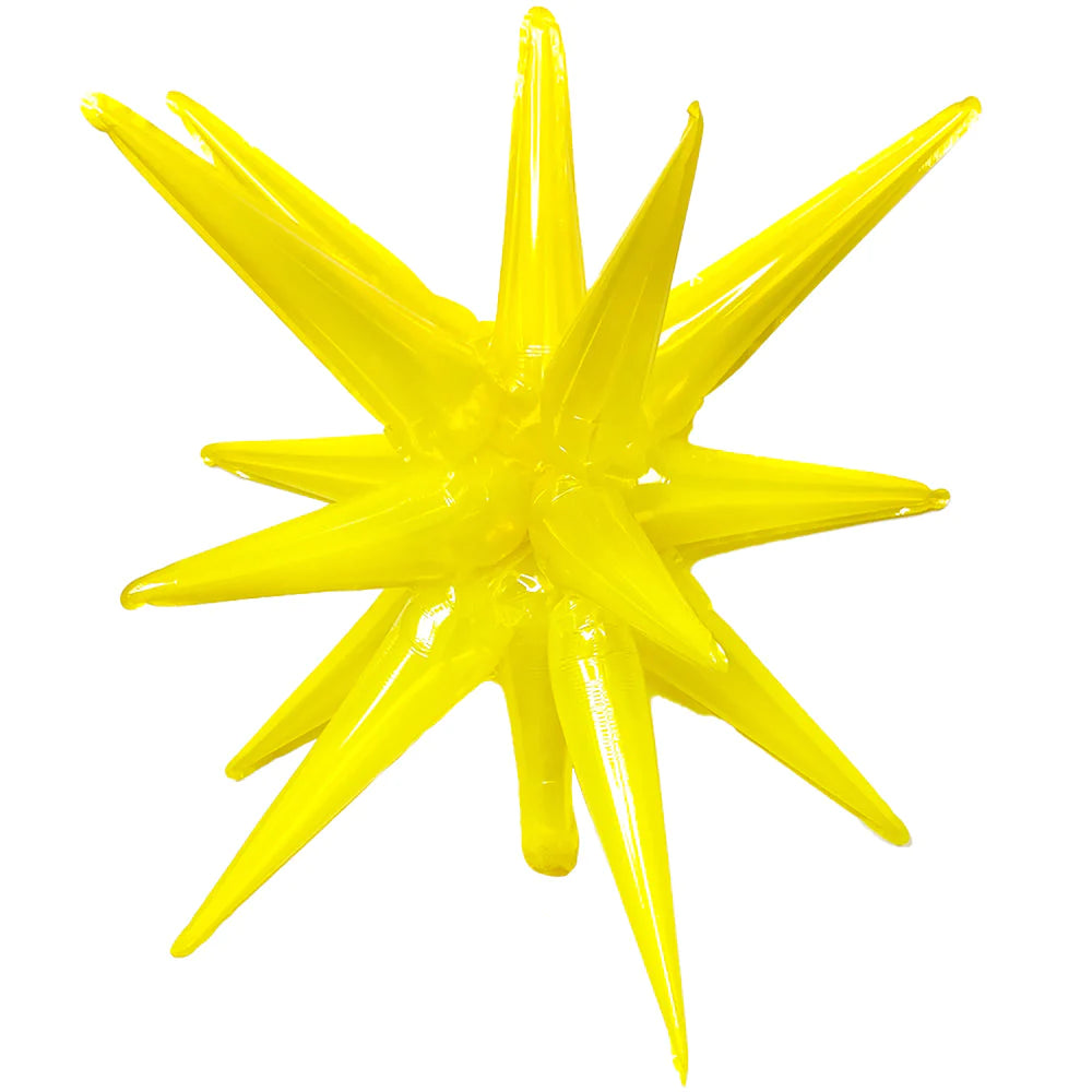 Starburst 22" (56cm) Transparent Yellow 3D foil balloon (Air-Fill Only) Party Love
