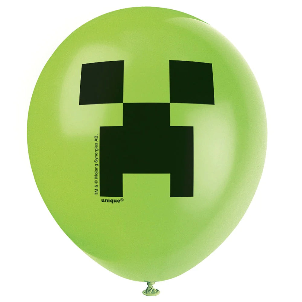 Minecraft Latex Balloons 8 Pack Party Love