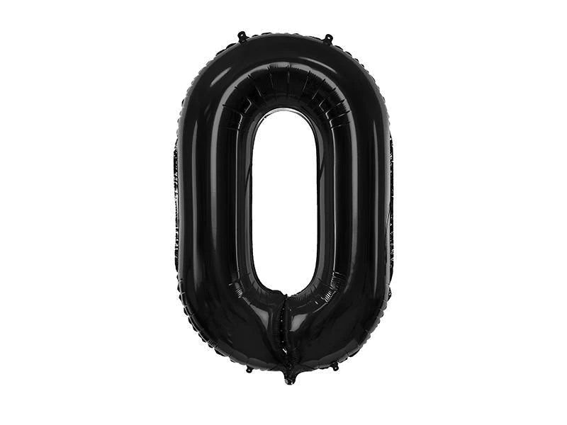 Black Foil Number 0 Balloon 86cm Party Deco