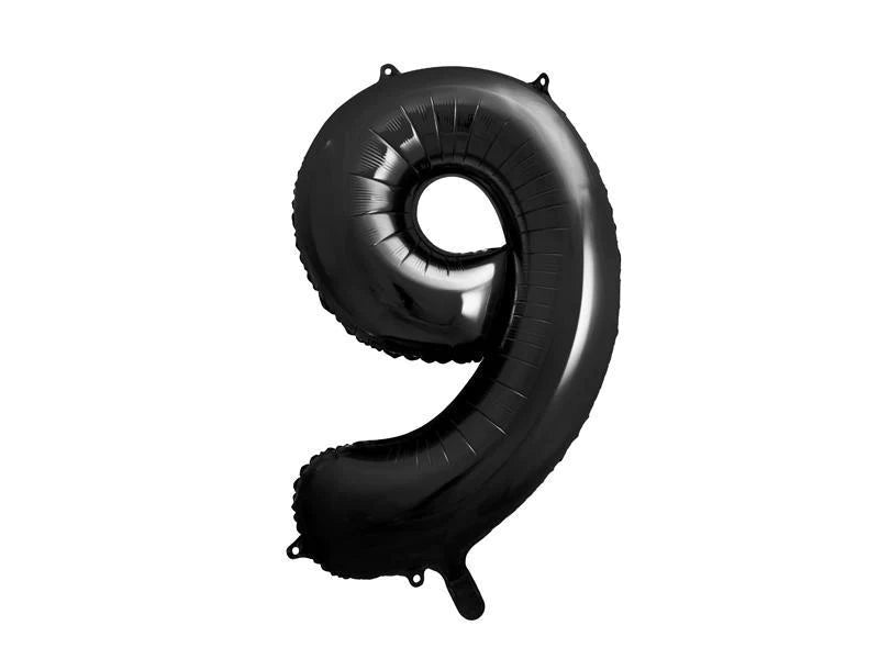 Black Foil Number 9 Balloon 86cm Party Deco