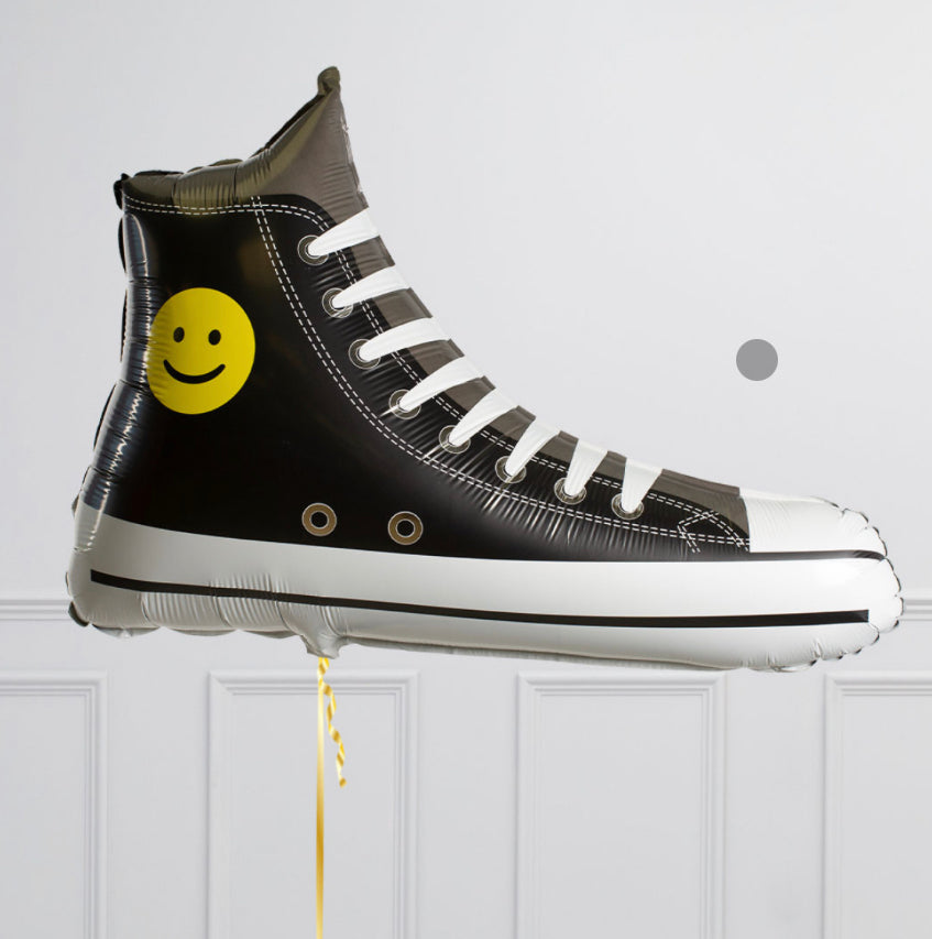 Emoji Black High Top Converse Sneaker Foil Balloon 79cm Party Love