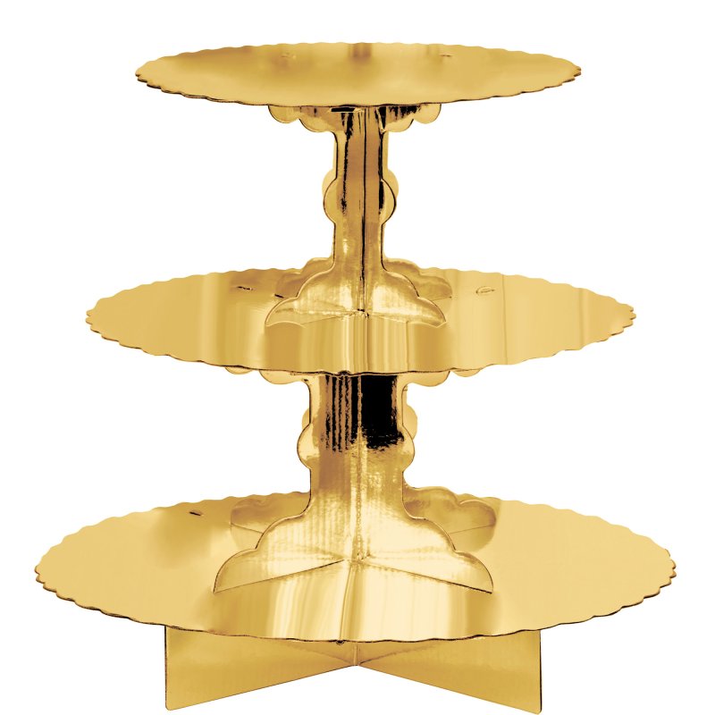 Gold 3 Tier Cupcake Stand Party Love