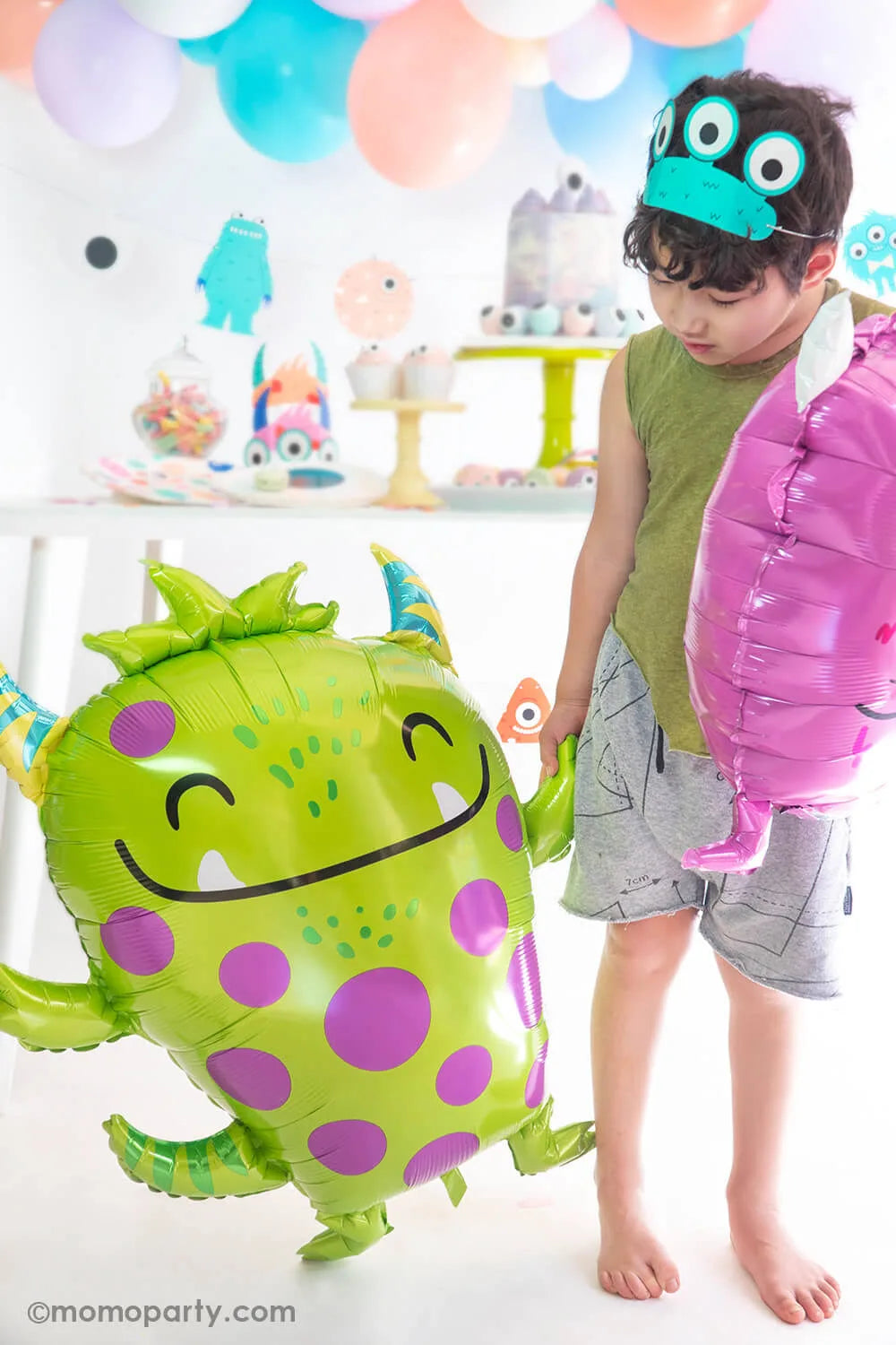 Happy Little Green Monster Foil Balloon (73cm) Anagram