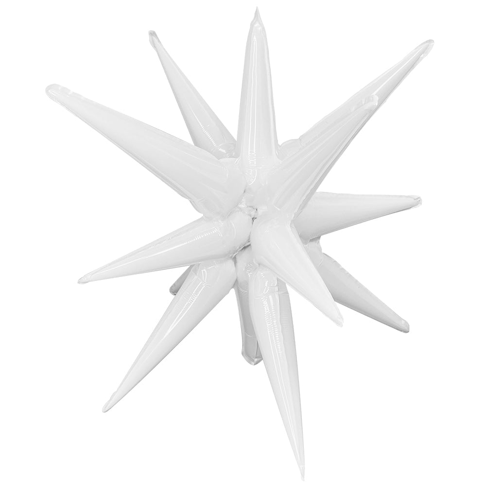 Starburst 22" (56cm) White 3D foil balloon (Air-Fill Only) Party Love