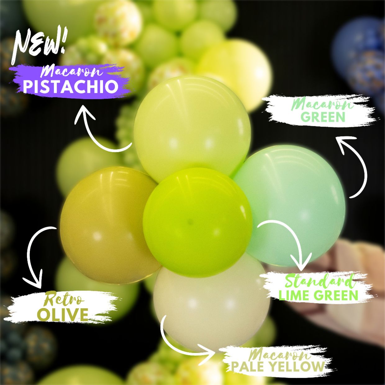 Kalisan Standard Bright Lime Green Latex Balloons