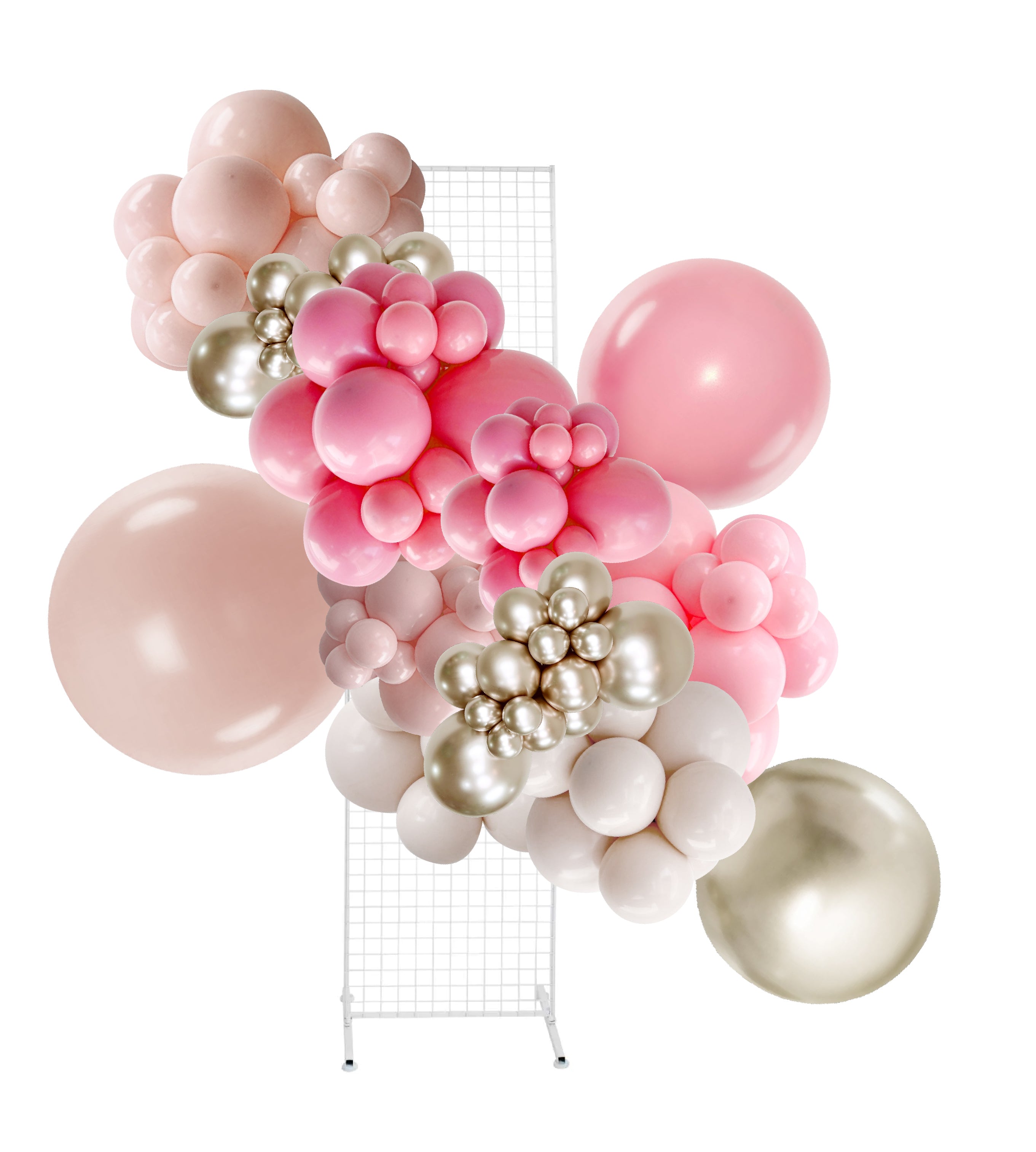 Pink Champagne – Pink, Cream White Gold Balloon Garland Kit