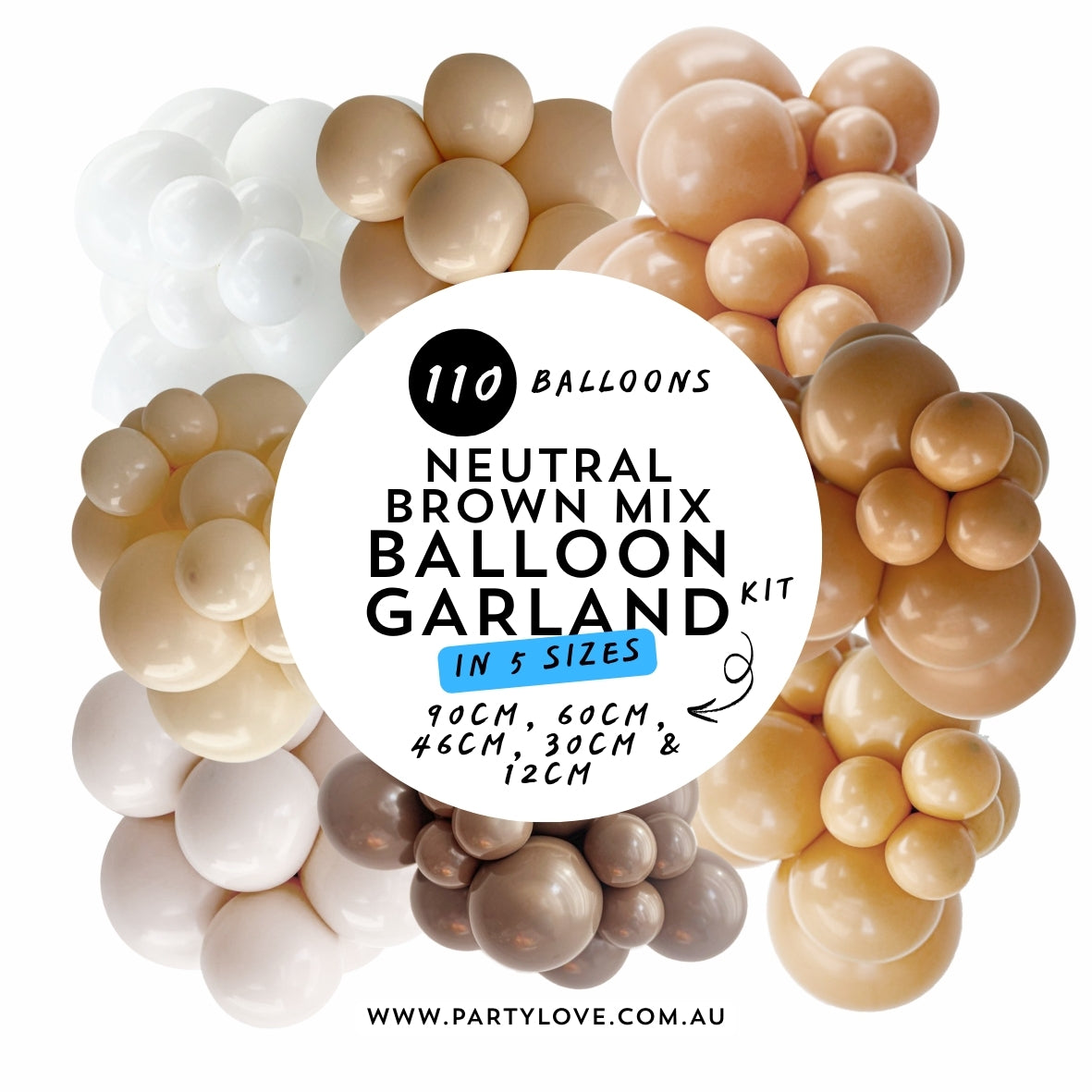Neutral Brown Mix DIY Balloon Garland Kit, Balloon Arch