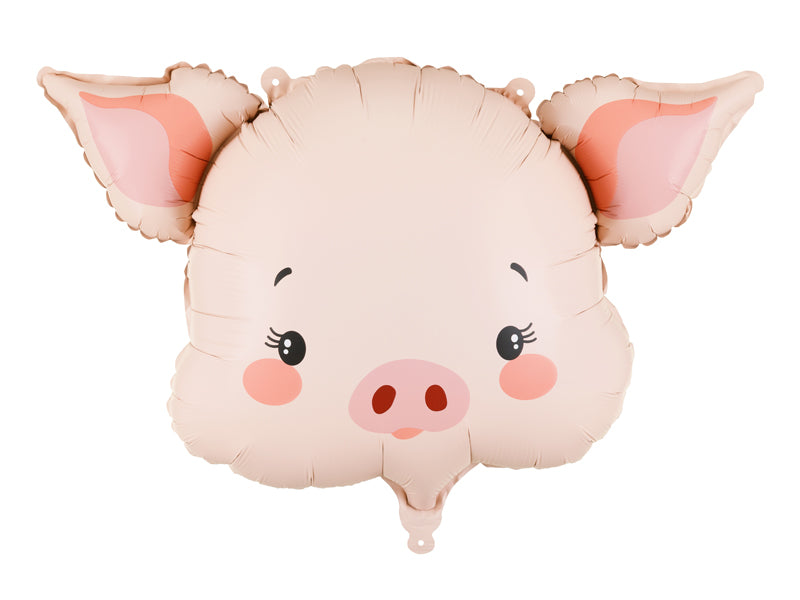 Cute pig foil balloon design, 61cm size for festive celebrations.