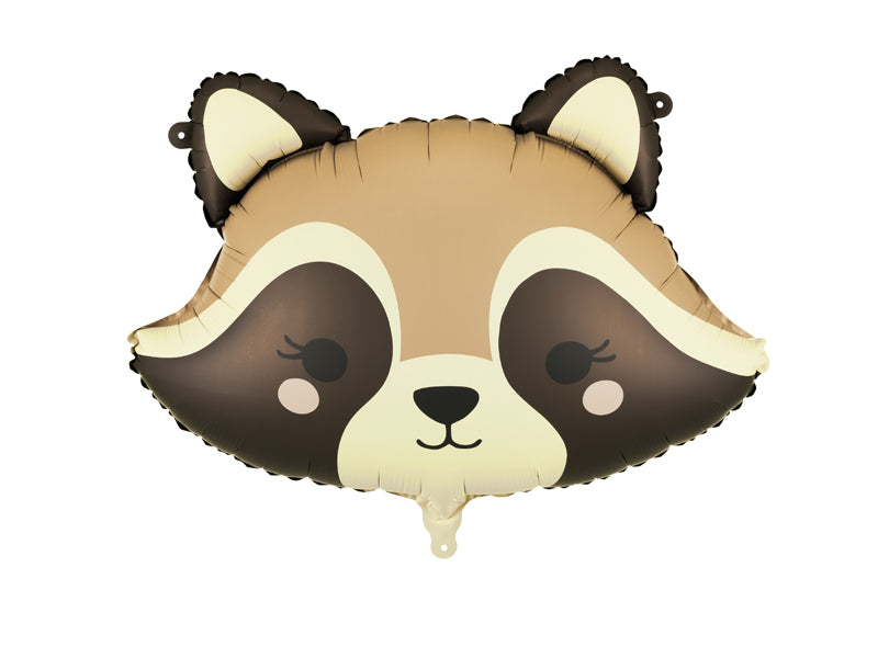 Racoon foil balloon 59cm, cute animal party decoration.