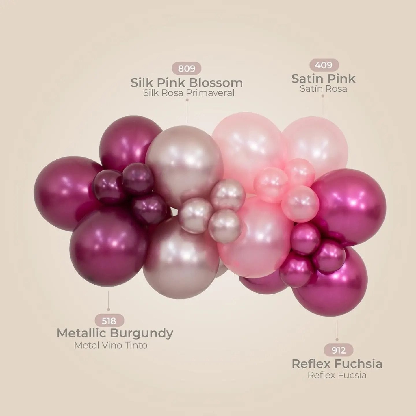 Sempertex Reflex Fuchsia 912 Latex Balloons