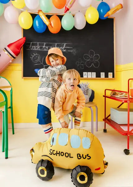 Standing foil Balloon School Bus, mix, 66x36 cm Party Deco