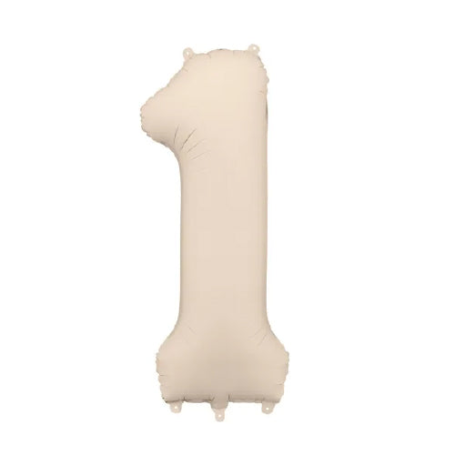 Number 1 Matte Beige Cream 86cm Party Deco