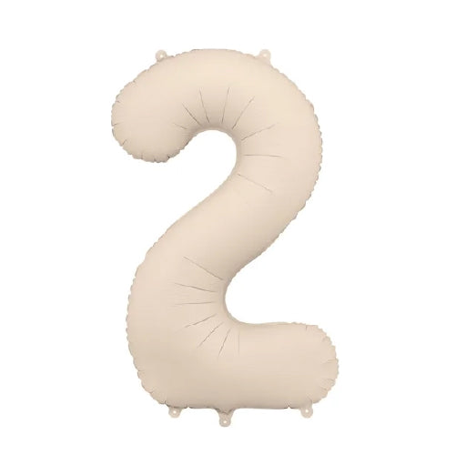 Number 2 Matte Beige Cream 86cm Party Deco