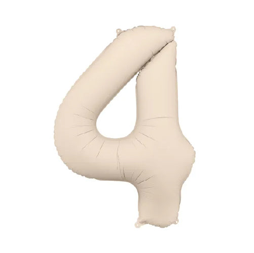 Number 4 Matte Beige Cream 86cm Party Deco