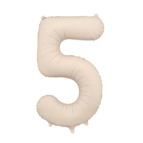 Number 5 Matte Beige Cream 86cm Party Deco